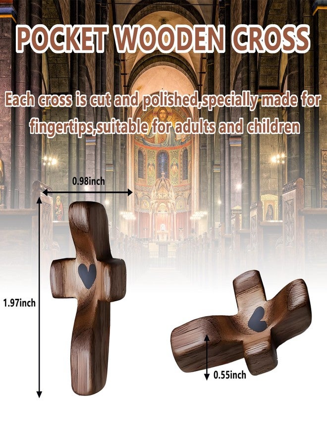 JIUKONG 30-Pack Wooden Cross Fidget, Handmade Pocket Wood Crosses, Cross My Heart | Encouragement Gift, Relieve Anxiety for Yourself, Inspirational Easter Gift for Christian Faith, Prayer, Christmas Gifts - Image 2